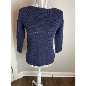 Lauren Ralph Lauren hand knit sweater Size Medium Navy Blue